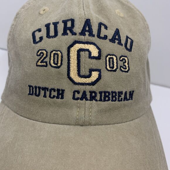 Curacao Dutch Caribbean Strapback Baseball Cap Hat Beige - Picture 3 of 11